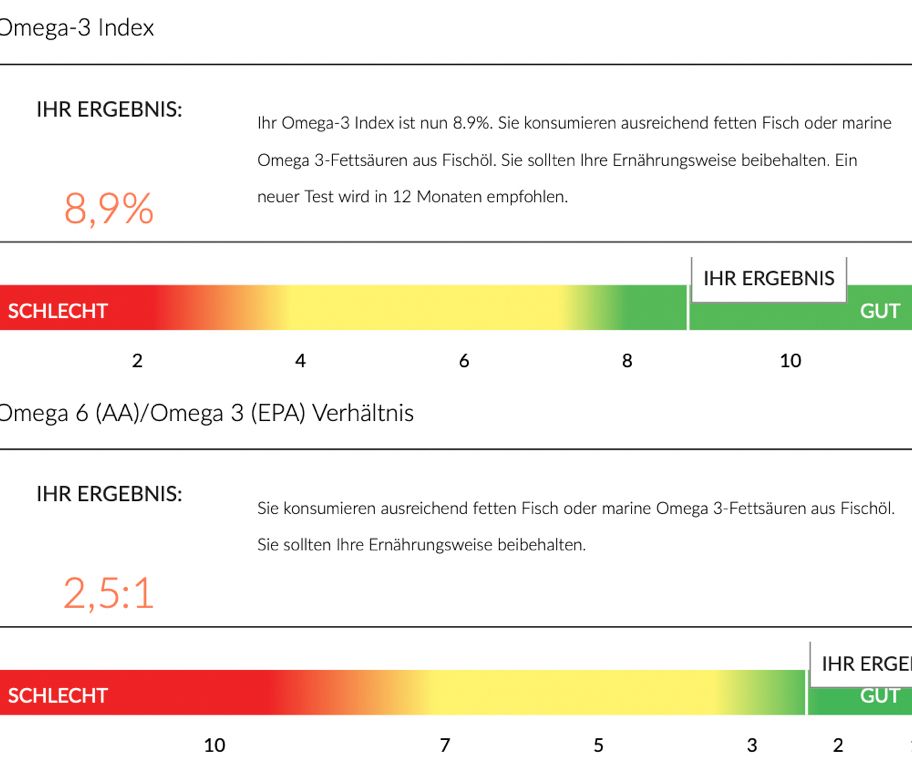 Omega 3 Test nach 1 Jahr